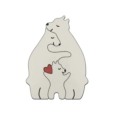 Tam gấu ôm ấp chia sẻ trái tim