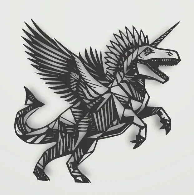 Nghệ thuật tường Dinocorn hình khối độc đáo - Image 1