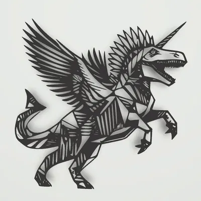 Nghệ thuật tường Dinocorn hình khối độc đáo