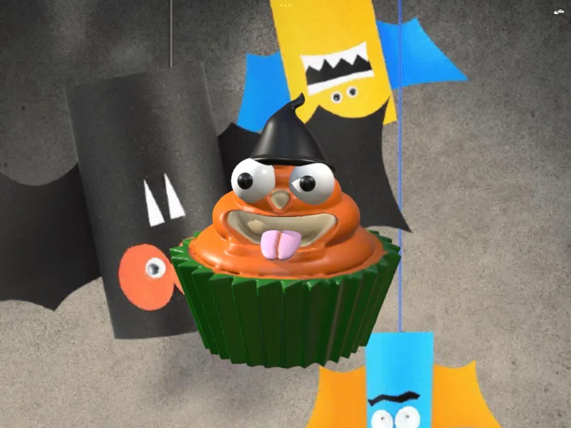 Bánh cupcake bí ngô Halloween ma quái - Image 1