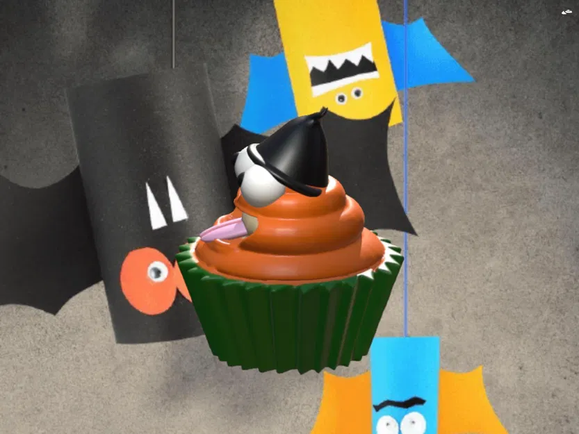 Bánh cupcake bí ngô Halloween ma quái - Image 2