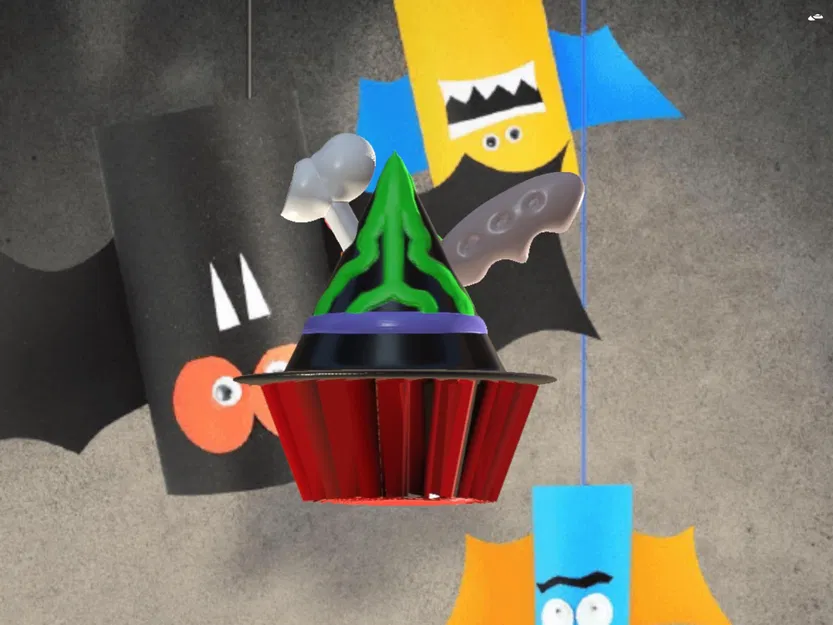 Cupcake mũ phù thủy với tay cầm dao xương - Image 2