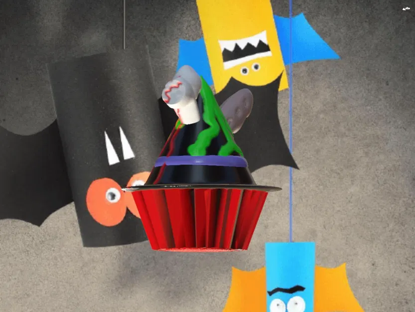 Cupcake mũ phù thủy với tay cầm dao xương - Image 4