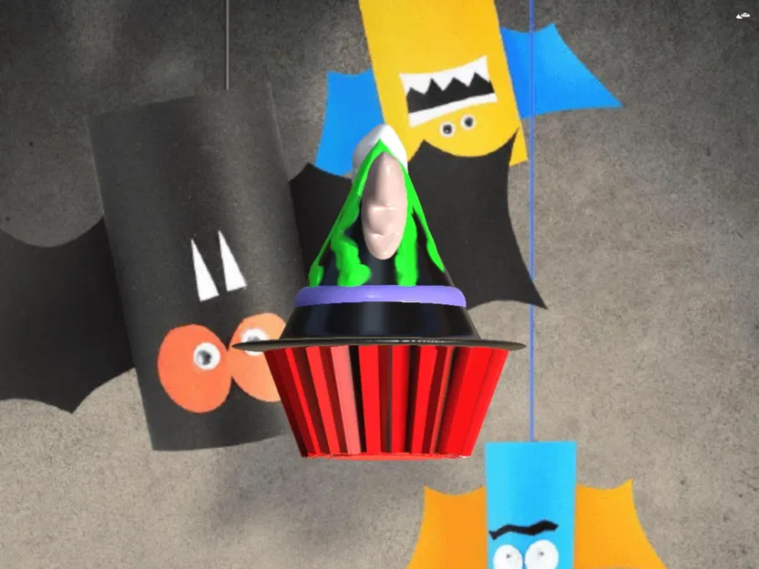 Cupcake mũ phù thủy với tay cầm dao xương - Image 5