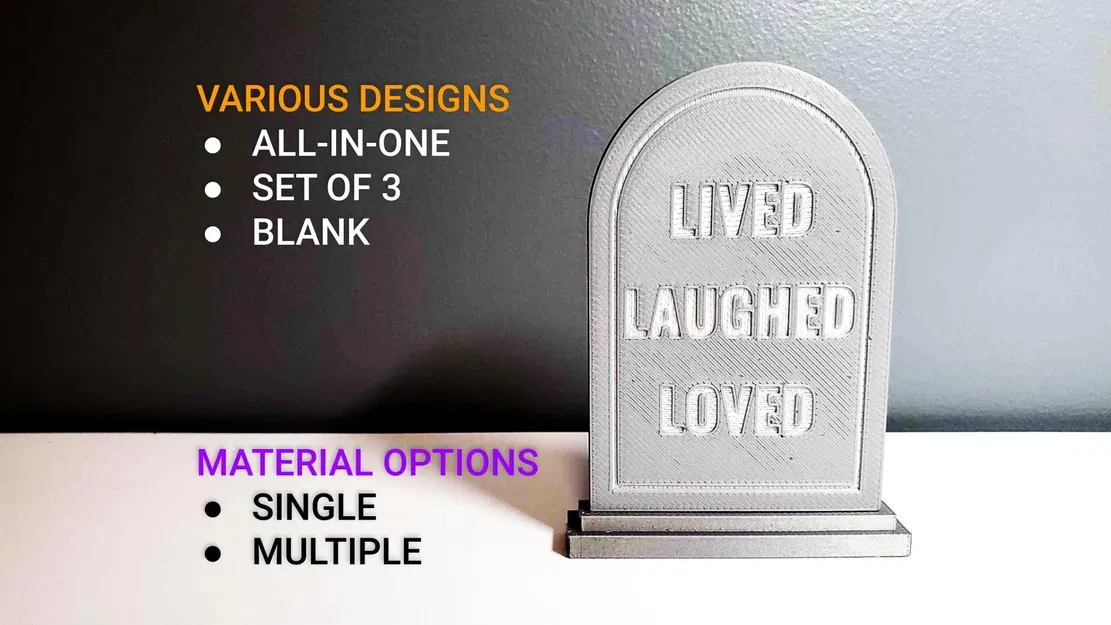 Bảng mộ hài hước "LIVED LAUGHED LOVED" cho Halloween - Image 1