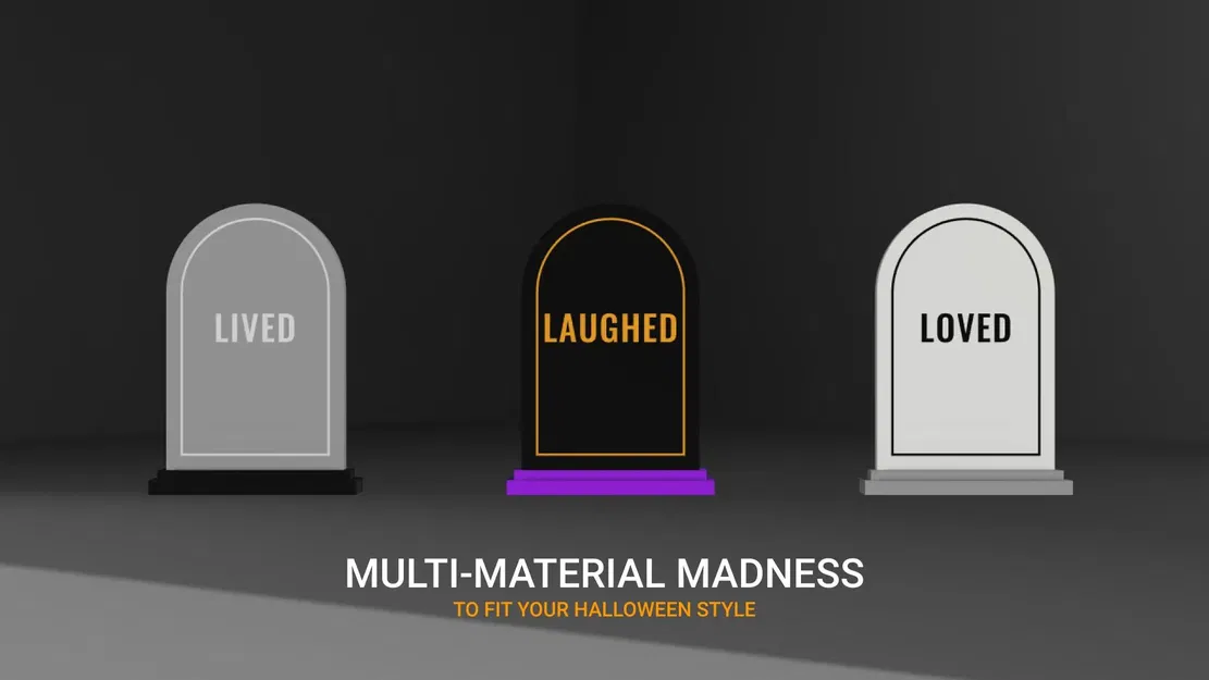 Bảng mộ hài hước "LIVED LAUGHED LOVED" cho Halloween - Image 2