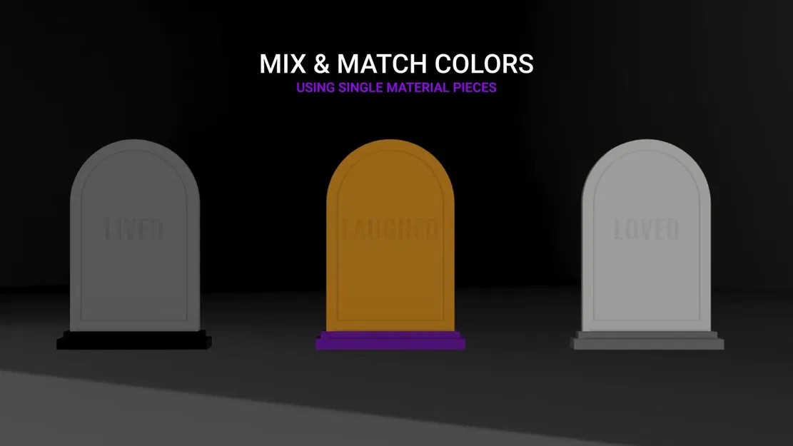 Bảng mộ hài hước "LIVED LAUGHED LOVED" cho Halloween - Image 3