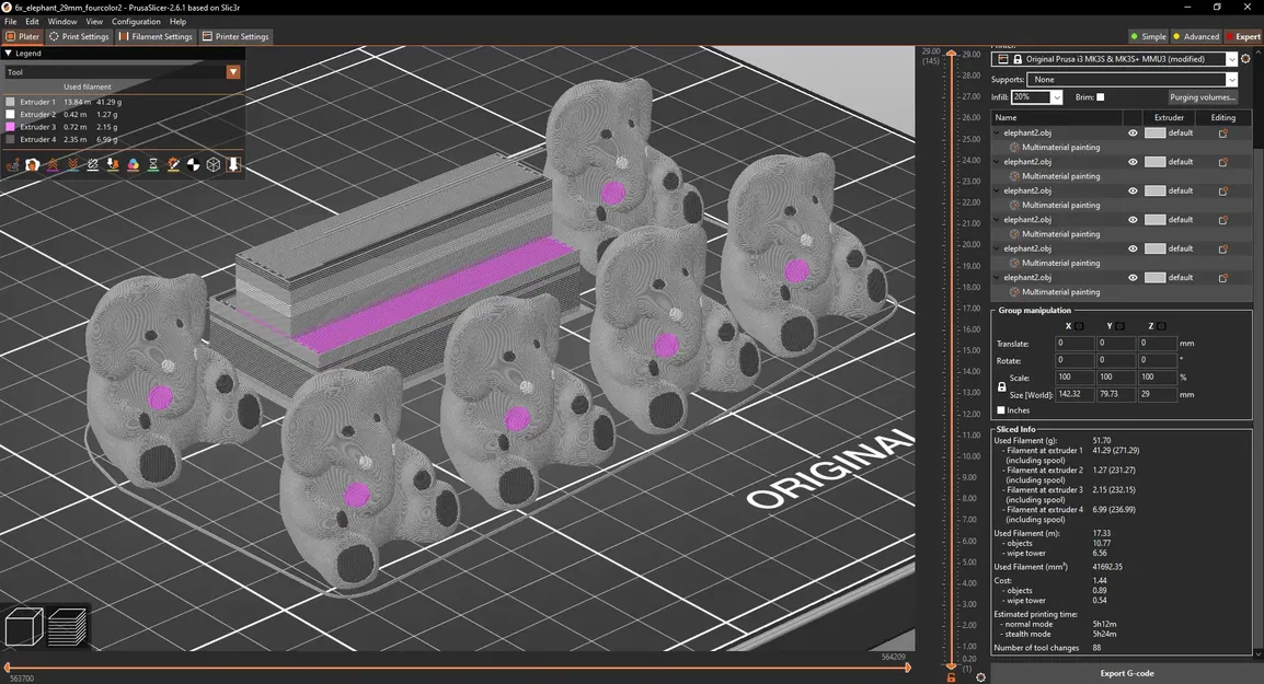 Voi nhỏ dễ thương với bốn màu sắc khác nhau - Image 4