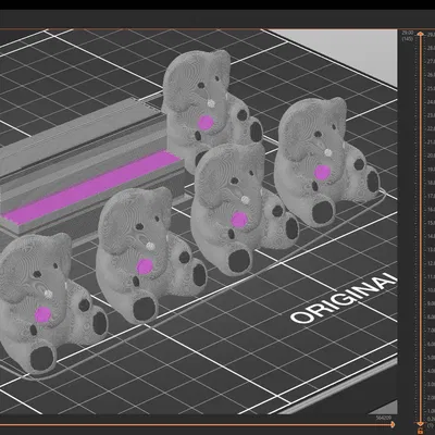 Voi nhỏ dễ thương với bốn màu sắc khác nhau