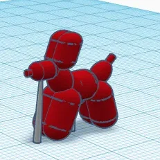 Chó bóng bay với giá đỡ hỗ trợ in 3D