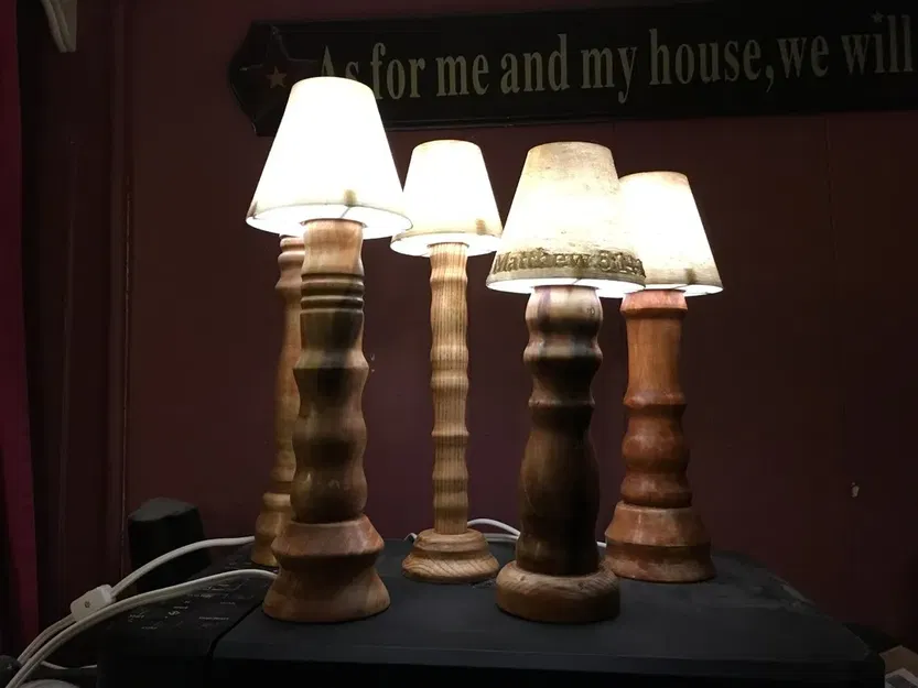 Chao đèn LED nhỏ với chao đèn gỗ thủ công - Image 3