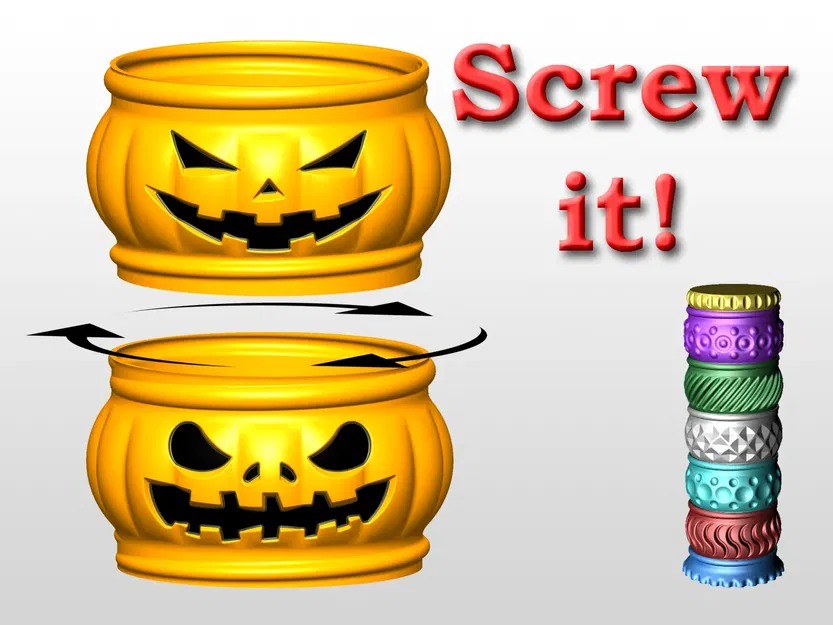 Bình chứa xếp chồng có nắp vặn thiết kế Halloween - Image 1