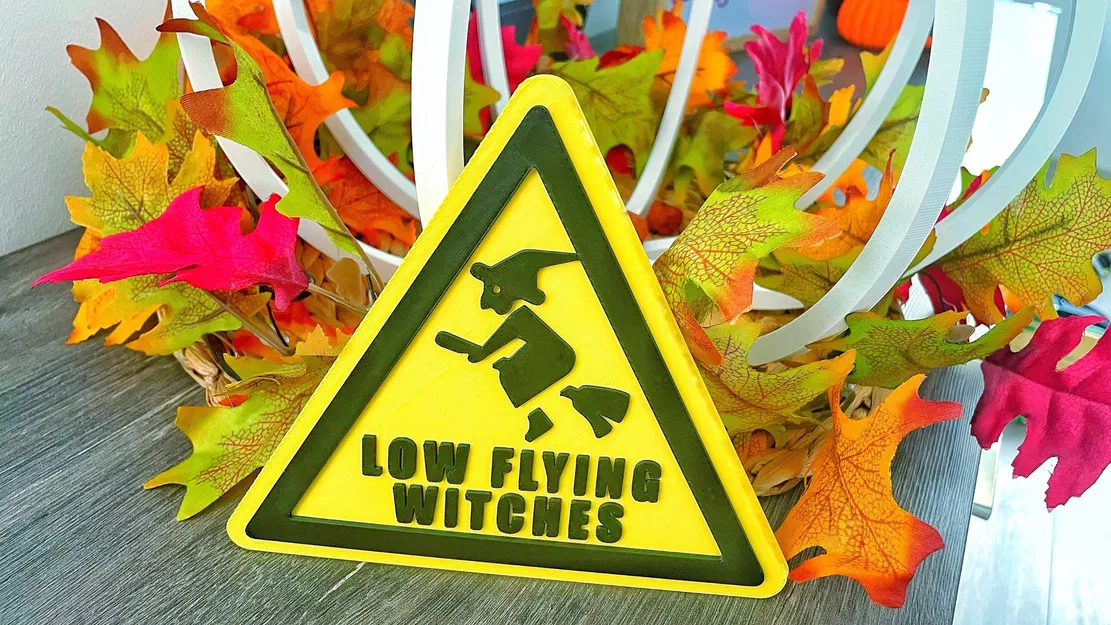 Biển báo cảnh báo Halloween bằng tiếng Anh và Đức - Image 1