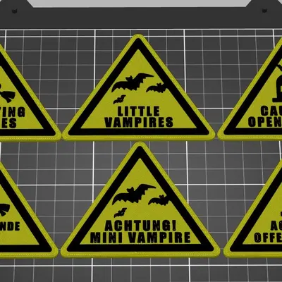 Biển báo cảnh báo Halloween bằng tiếng Anh và Đức