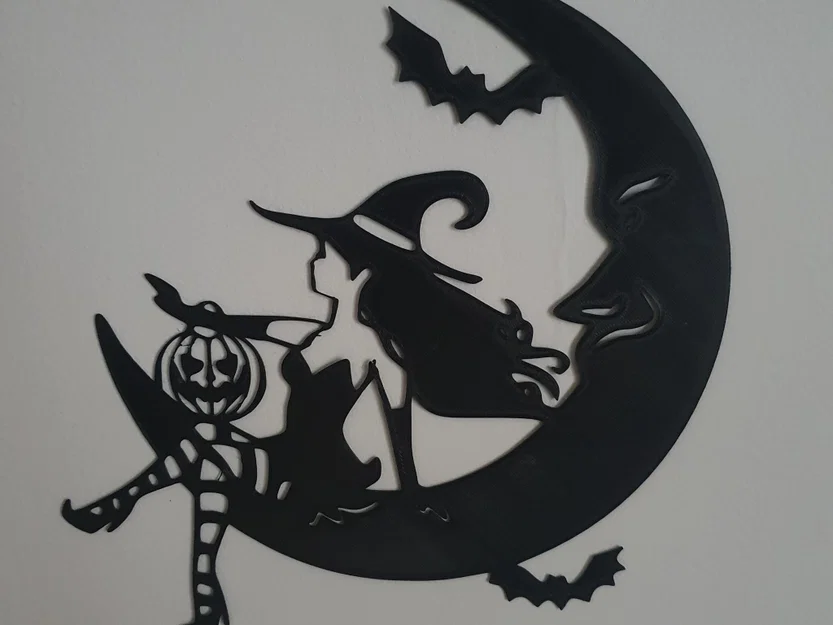 Phù thủy trang trí Halloween trên mặt trăng - Image 1