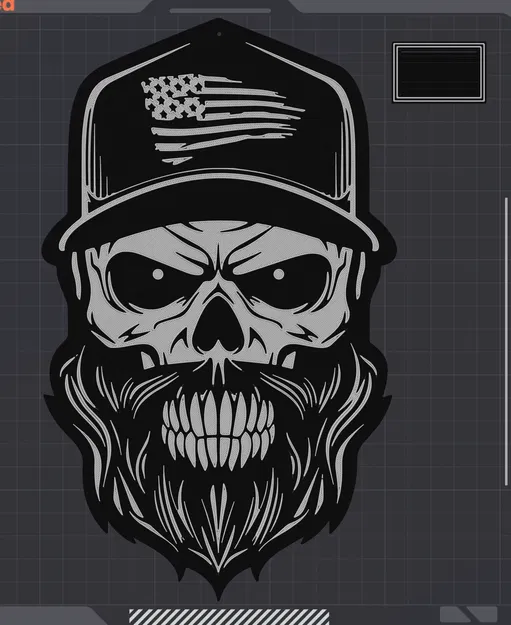 Đầu lâu Mỹ có râu phong cách nghệ thuật - Image 1