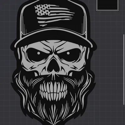 Đầu lâu Mỹ có râu phong cách nghệ thuật