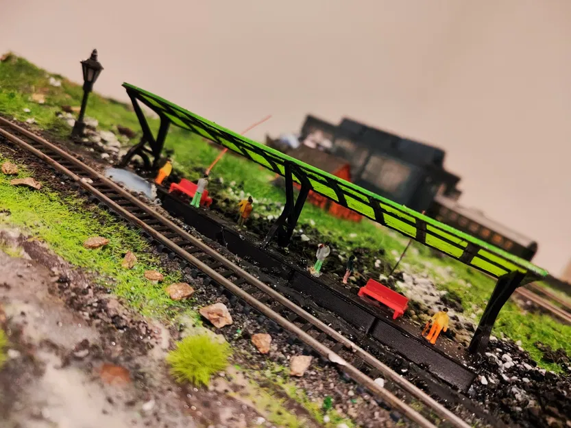 Nhà ga tàu N-scale đơn giản không cần hỗ trợ in - Image 1