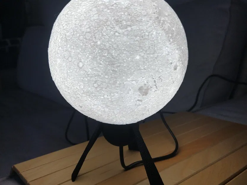 Đèn ngủ hình mặt trăng Lithophane với đế bóng G9 - Image 2