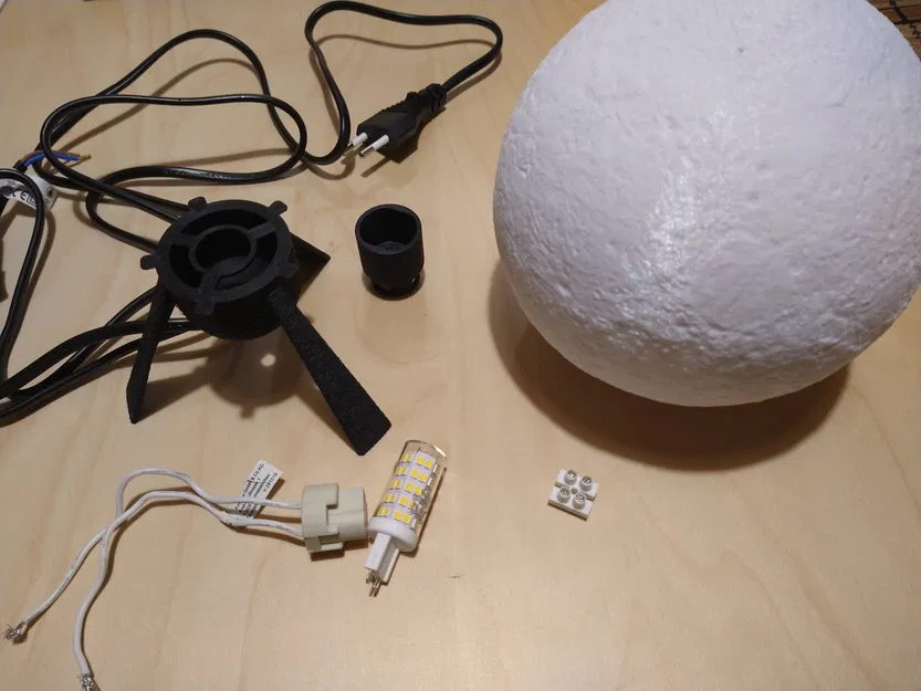 Đèn ngủ hình mặt trăng Lithophane với đế bóng G9 - Image 3