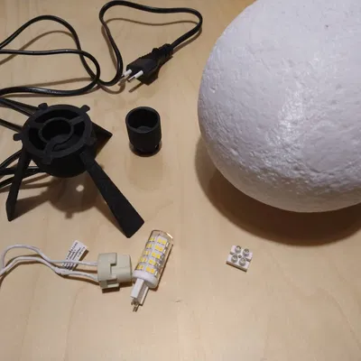 Đèn ngủ hình mặt trăng Lithophane với đế bóng G9