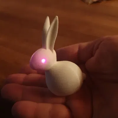 Thỏ ma quái với mắt LED đỏ 3mm tùy chỉnh cho Openscad