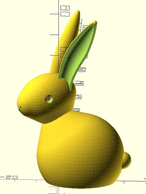 Thỏ ma quái với mắt LED đỏ 3mm tùy chỉnh cho Openscad - Image 3