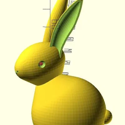 Thỏ ma quái với mắt LED đỏ 3mm tùy chỉnh cho Openscad