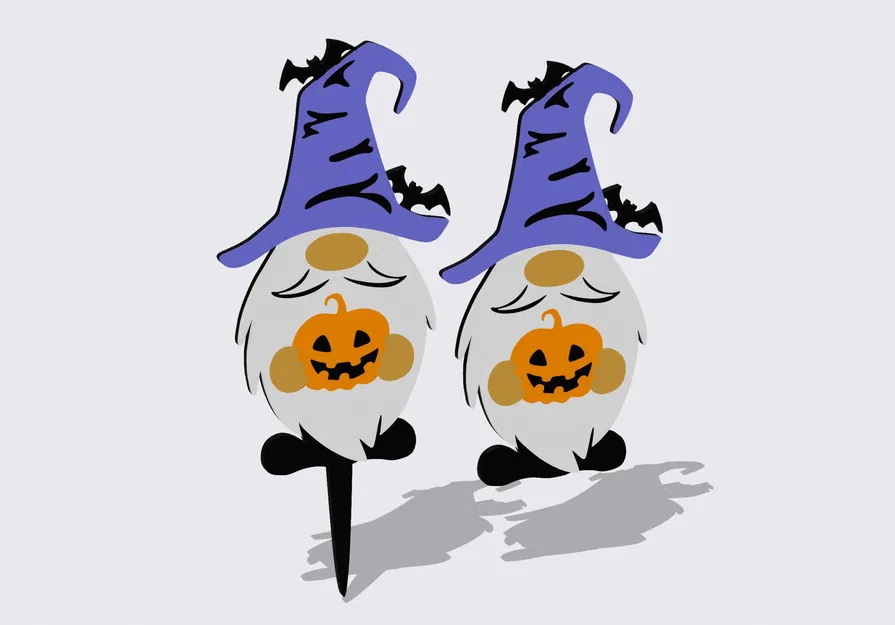 Gnome Halloween với bí ngô trang trí cỏ cây 4 màu - Image 2