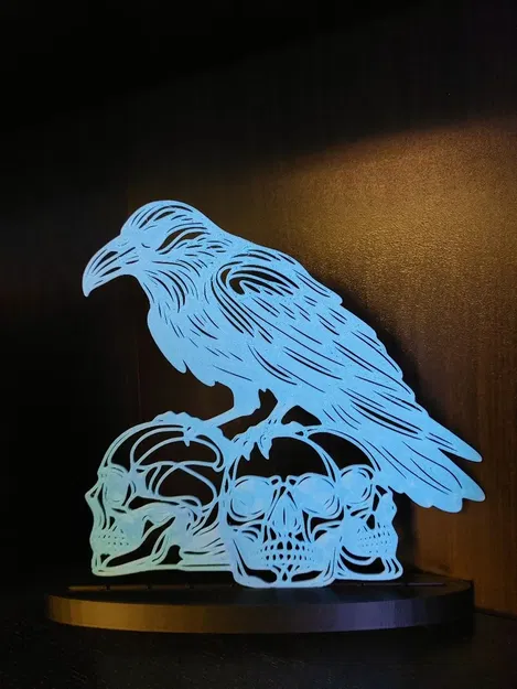 Quạ trên đầu lâu - Trang trí tường hoặc bàn - Image 6