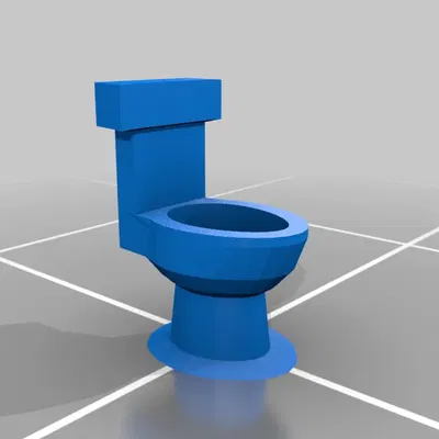 Bồn cầu 3D chi tiết cho không gian phòng tắm