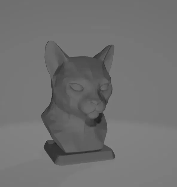 Tượng Đầu Mèo Phong Cách Low Poly - Image 2