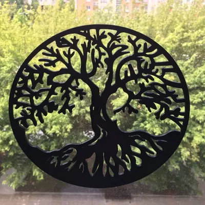 Cây sự sống Yggdrasil trang trí tường 2D