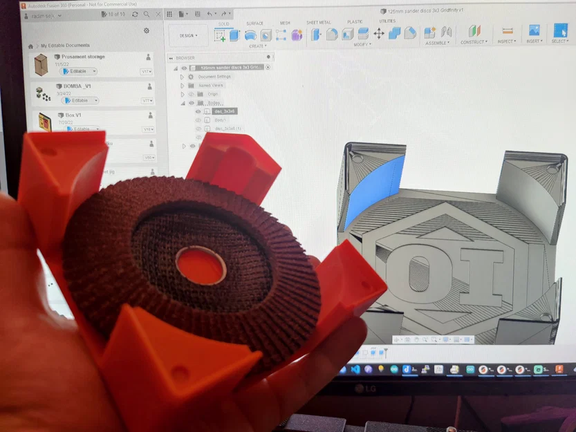 Giá đỡ đĩa Gridfinity 125mm với lỗ cho nam châm 6x2 - Image 1