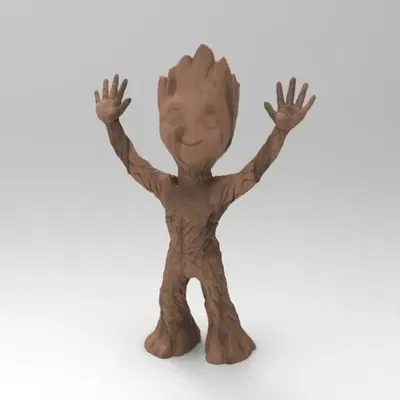 Nhân vật Baby Groot giơ tay lên trời