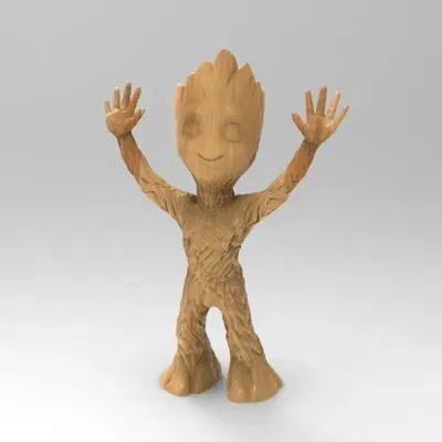 Nhân vật Baby Groot giơ tay lên trời