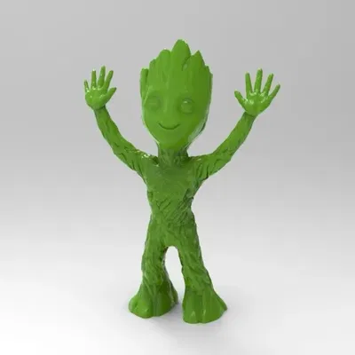 Nhân vật Baby Groot giơ tay lên trời