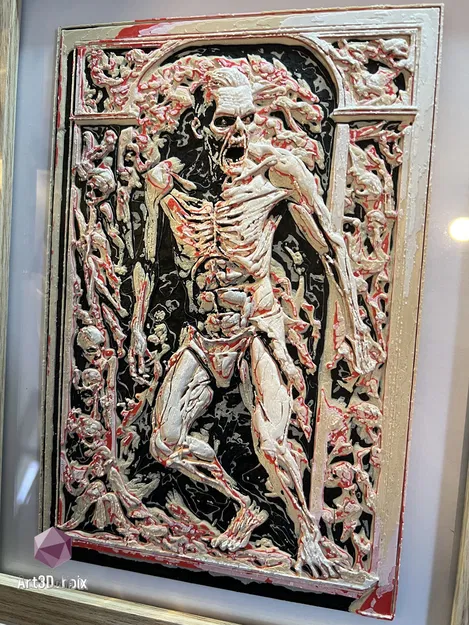 Tranh 3D đầu lâu nghệ thuật theo phong cách Hueforge - Image 2