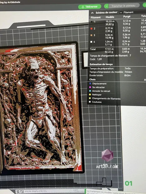 Tranh 3D đầu lâu nghệ thuật theo phong cách Hueforge - Image 3
