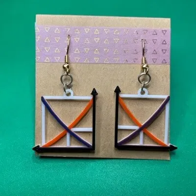 Bông tai biểu đồ cung-cầu nhiều màu sắc cho nhà kinh tế học