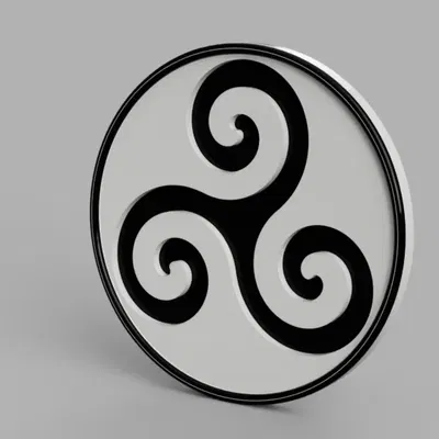 Đế ly Triskell 3 lớp màu đen và trắng đường kính 100 mm