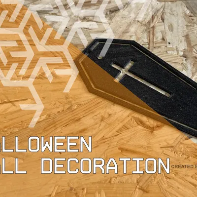 Trang trí tường Halloween - Quan tài