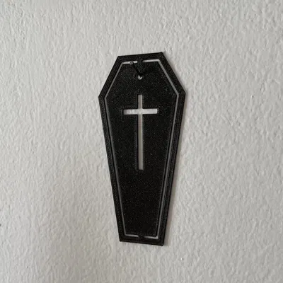 Trang trí tường Halloween - Quan tài