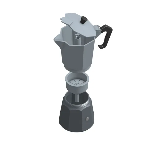 Moka Coffee Pot / Cafetera Italiana (Mô hình 3D in không cần support) - Image 3