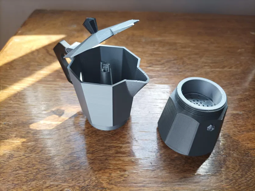 Moka Coffee Pot / Cafetera Italiana (Mô hình 3D in không cần support) - Image 5