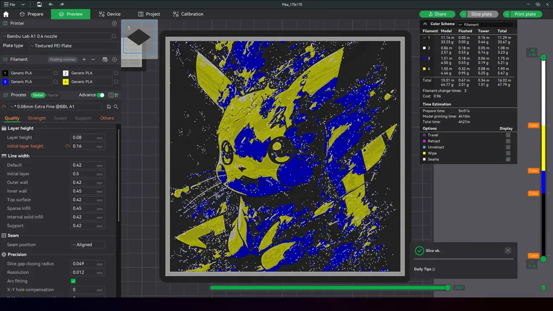 Pikachu - HueForge (Mô Hình In 3D) - Image 2