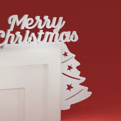 Phụ kiện góc cửa Giáng Sinh 52 - Cây Thông Noel & Chúc Mừng Năm Mới