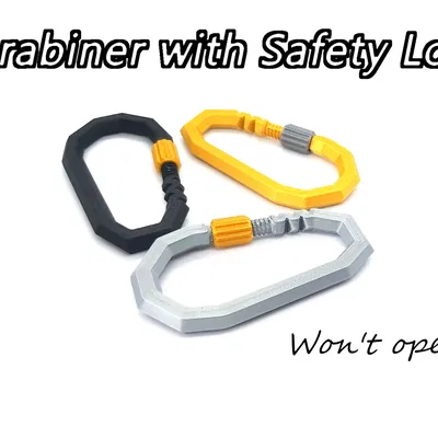 Móc Carabiner Chữ Nhật Có Khóa An Toàn