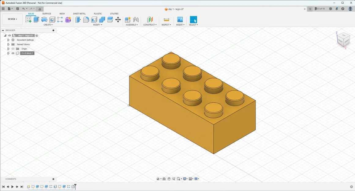 Gạch lego mô phỏng trong Fusion 360 - Image 1