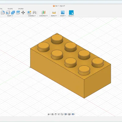 Gạch lego mô phỏng trong Fusion 360